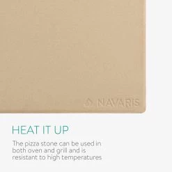 Navaris Pizzasteen XL Voor Oven En Barbecue - Rechthoekige Pizzaplaat 38 X 30 Cm - Inclusief Pizzaschep Met Extra Lang Handvat En Receptenboek -Keukengrill 1200x1200 870