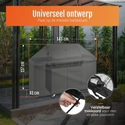GrillX Barbecue Hoes - 145 X 61 X 117cm - BBQ Hoes Waterdicht - Beschermhoes Inclusief Trekkoord - BBQ Accesoires -Keukengrill 1200x1200 891