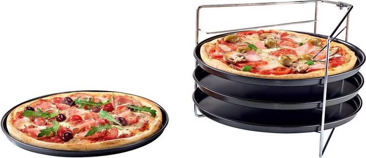 Pizza - Pizzarek - Pizza Oven - Zenker - Pizzabakset - 5 Delige Set Voor 4 Pizza's - Ø 28,5 Cm - Antiaanbaklaag Van ILAG® - Pizzaplaat - Pizza 3 Pizza - Pizzarek - Pizza Oven - Zenker - Pizzabakset - 5 Delige Set Voor 4 Pizza's - Ø 28,5 Cm - Antiaanbaklaag Van ILAG® - Pizzaplaat - Pizza - Afbeelding 3