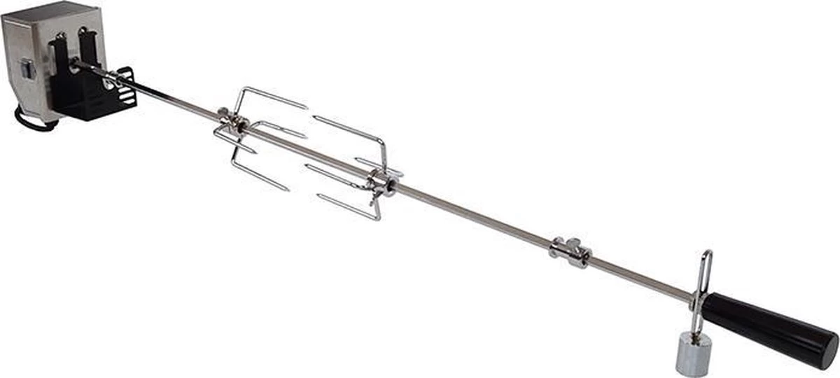 BBQNovation Elektrisch Draaispit Deluxe Met Extra Lang RVS Spit Geschikt Voor Meeste GAS BBQ's 1 BBQNovation Elektrisch Draaispit Deluxe Met Extra Lang RVS Spit Geschikt Voor Meeste GAS BBQ's