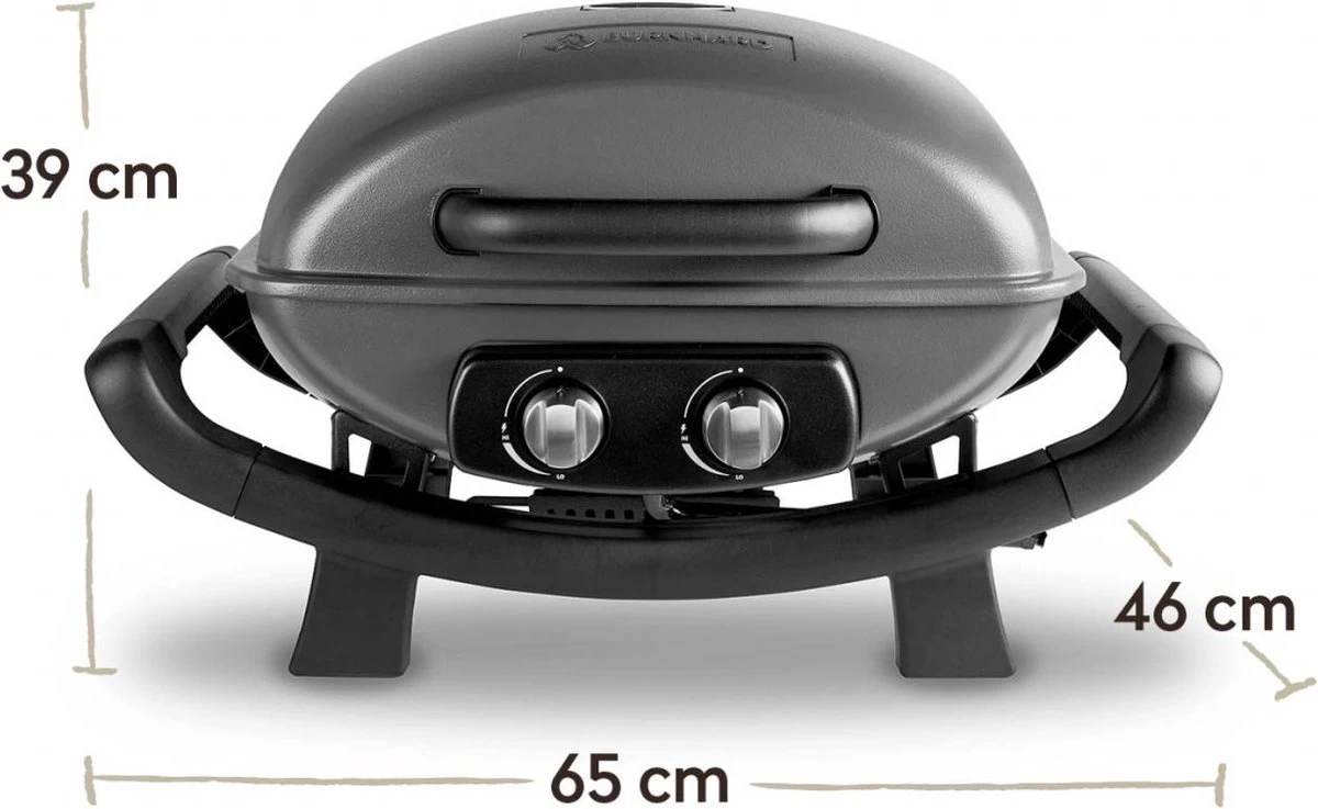 Burnhard Draagbare 2-Branders Gasbarbecue - Afdekhoes - BBQ Wayne 2 Burnhard Draagbare 2-Branders Gasbarbecue - Afdekhoes - BBQ Wayne - Afbeelding 2