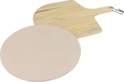 MaxxHome Pizzasteen - BBQ Steen - Maximum Te Verhitten Tot 600 Graden - ⌀33 - Incl. Houten Schep