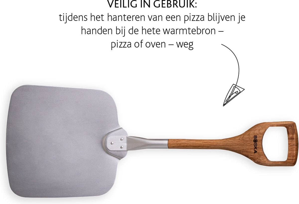 Boska Pizzaschep Barbecue - Kort Handvat - Stabiel - Aluminium - Eikenhout - BBQ Accessoires 5 Boska Pizzaschep Barbecue - Kort Handvat - Stabiel - Aluminium - Eikenhout - BBQ Accessoires - Afbeelding 5