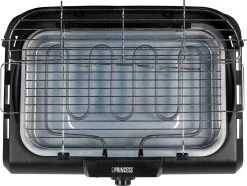 Princess 112250 Elektrische BBQ Met Zijplanken - BBQ - 40x25cm - Met En Zonder Statief Te Gebruiken - Met Zijplankjes - Ook Te Gebruiken Als Tafelgrill - 2200W -Keukengrill 1200x905