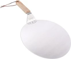 Nowad Pizzaschep RVS Rond Voor BBQ En Oven - 30,5 Cm - Pizzaspatel - Taartschep - Houten Handvat - Ophangbaar - Rond - Vaatwasbestendig - Keukenaccessoires -Keukengrill 1200x992 1