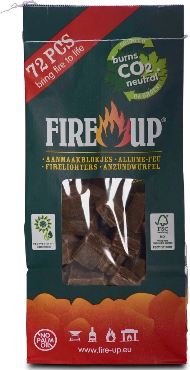 Fire-Up Aanmaakblokjes Bruin Zak/72st 2 Fire-Up Aanmaakblokjes Bruin Zak/72st - Afbeelding 2