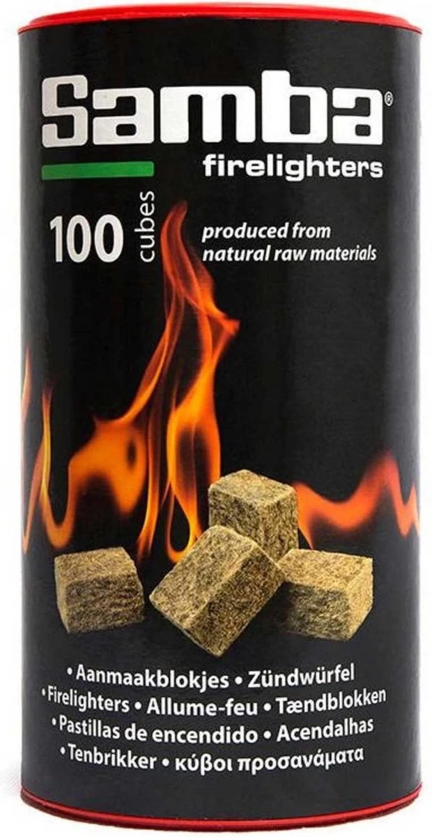 Samba Bruine Aanmaakblokjes Openhaard - 100 Stuks In Koker 2 Samba Bruine Aanmaakblokjes Openhaard - 100 Stuks In Koker - Afbeelding 2