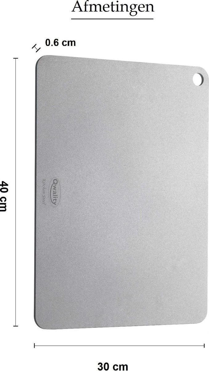 Pizzasteen Van Staal – Pizza Steen - Pizza En Brood Bakken - 40 X 30 X 0,6 Cm - Cadeau Voor Man - Kitchen Steel By Qwality 3 Pizzasteen Van Staal – Pizza Steen - Pizza En Brood Bakken - 40 X 30 X 0,6 Cm - Cadeau Voor Man - Kitchen Steel By Qwality - Afbeelding 3