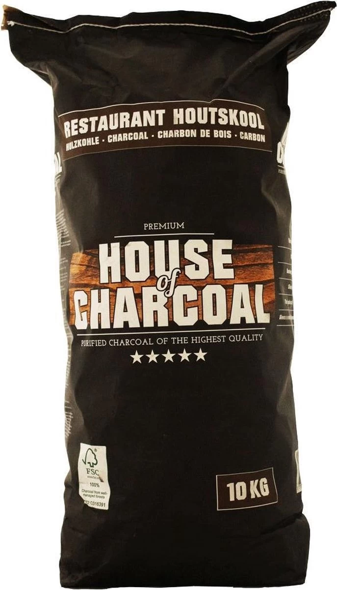 House Of Charcoal Acacia Restaurant Houtskool FSC 10kg 1 House Of Charcoal Acacia Restaurant Houtskool FSC 10kg