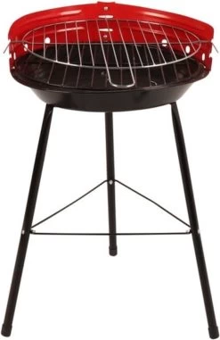 Houtskoolbarbecue Ø33 Cm | Verstelbare Grill BBQ | Halfopen | Zwart / Rood -Keukengrill 778x1200