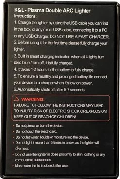 K&L Elektrische Plasma Aansteker - Vuurwerk - USB Oplaadbaar - Storm Bestendig -Keukengrill 808x1200 3