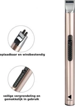 Oplaadbare Lange Elektrische Aansteker - Duurzame Plasma Aansteker - Inclusief Cadeauverpakking - BBQ - Kaarsen - Rose -Keukengrill 842x1200