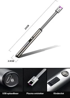 Oplaadbare Lange Elektrische Aansteker Buigbaar - Buigbare Aansteker - Duurzame Plasma Aansteker - Inclusief Cadeauverpakking - BBQ – Kaarsen – Zilver -Keukengrill 856x1200 1