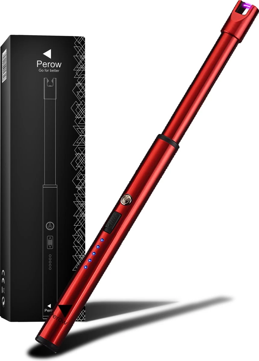 Oplaadbare Lange Dunne Elektrische Aansteker - Duurzame Plasma Aansteker - Inclusief Cadeauverpakking - BBQ – Kaarsen – Rood 1 Oplaadbare Lange Dunne Elektrische Aansteker - Duurzame Plasma Aansteker - Inclusief Cadeauverpakking - BBQ – Kaarsen – Rood