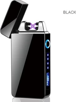 Merkloos Cuberna Elektrische Plasma USB Aansteker Met Batterij Indicator Ice Black - Wind En Storm Bestendig - Geschikt Voor Kaarsen, Vuurwerk, Sigaretten En BBQ -Keukengrill 891x1200