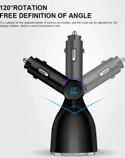 Auto Sigarettenaansteker Splitter - Losse Oplader - USB 2.0 A/USB 3.0 A 2 Poorten - Zwart - Snellader - Splitter - Auto Lader USB -Keukengrill 951x1200