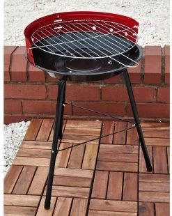 Houtskoolbarbecue Ø33 Cm | Verstelbare Grill BBQ | Halfopen | Zwart / Rood -Keukengrill 957x1200